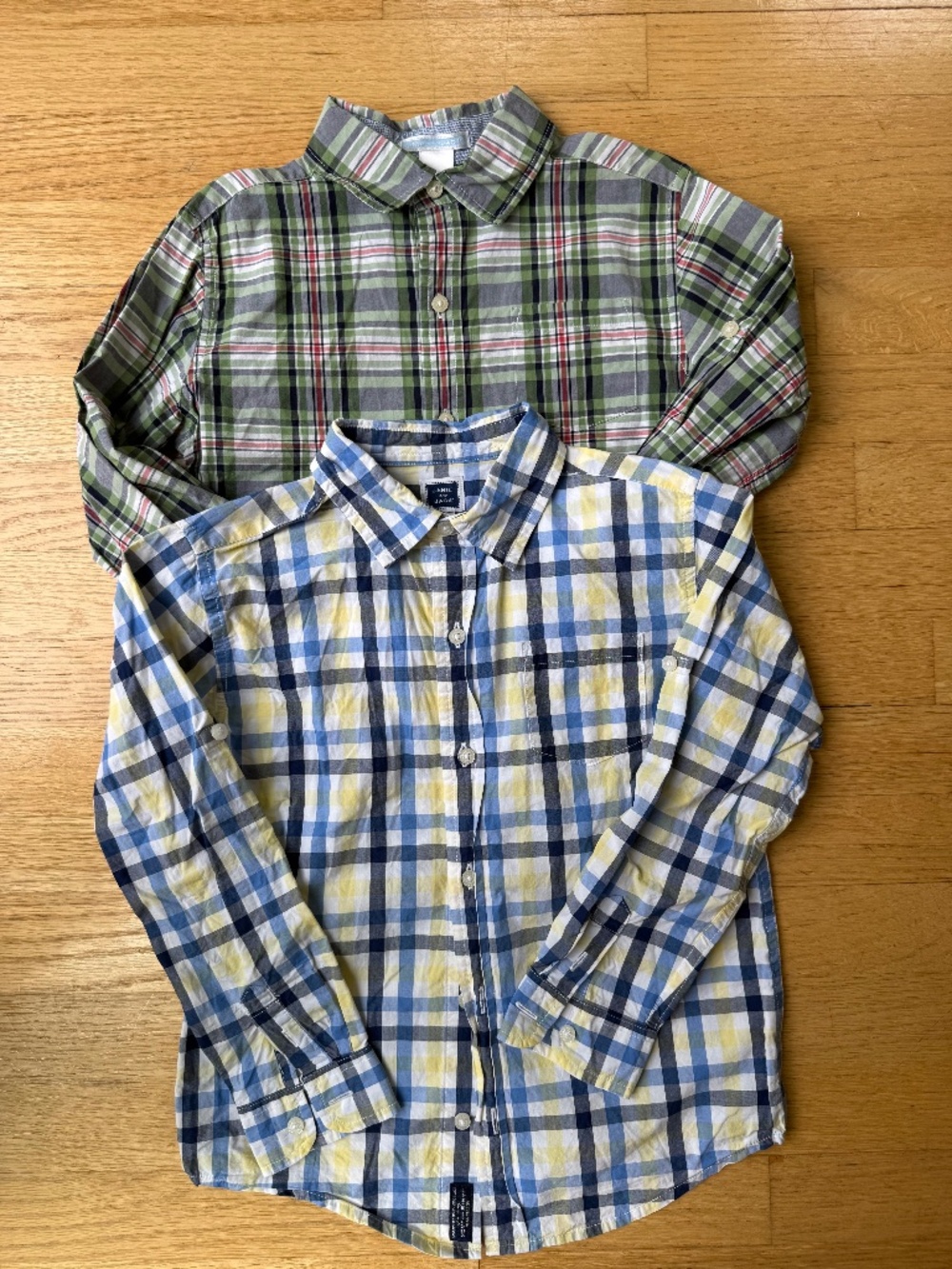 Janie and Jack Boys long sleeve button down classic plaid shirts size 6
